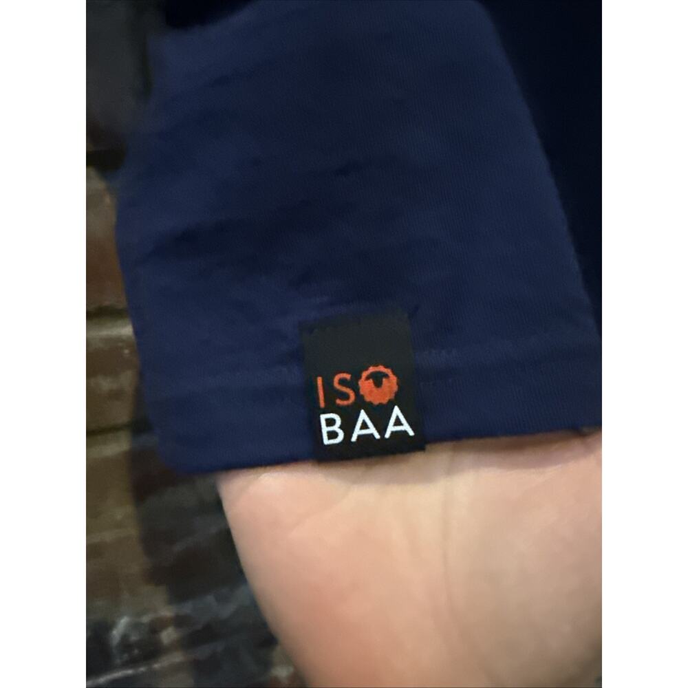 Isobaa Men’s Merino 200 Wool‎ Long Sleeve Polo Large Navy W/ Buttons Pullover - Picture 5 of 9